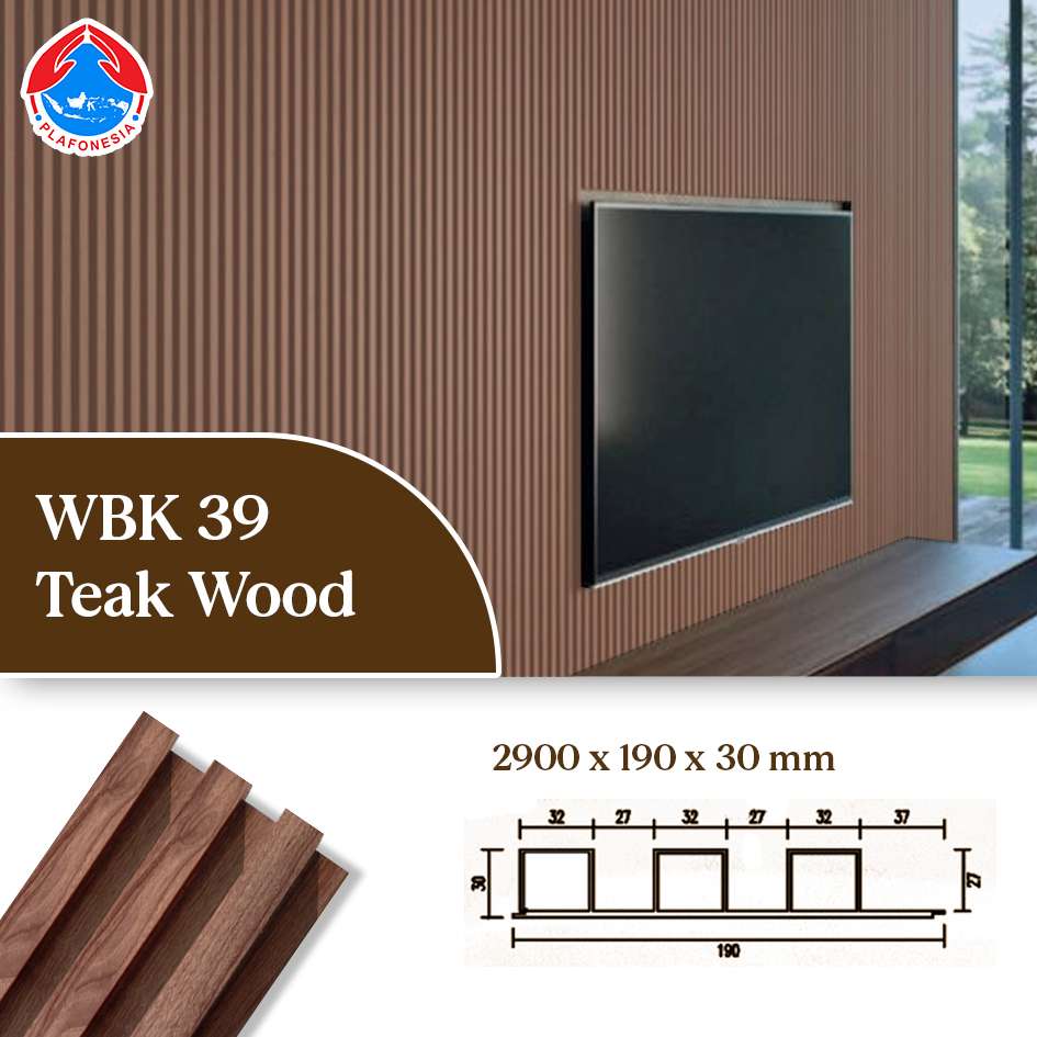 WPC Wall Panel WBK39-22 Teak Wood