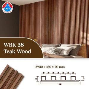 WPC Wall Panel WBK38-22 Teak Wood