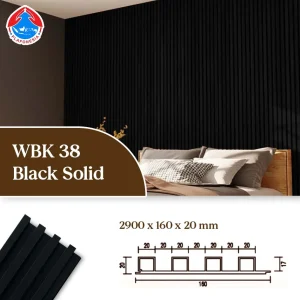 WPC Wall Panel WBK38-29 Black Solid