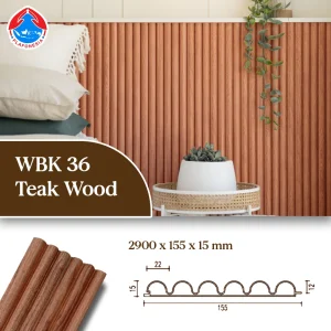 WPC Wall Panel Plafonesia WBK36-22 Teak Wood